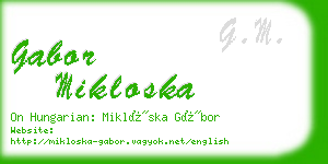 gabor mikloska business card